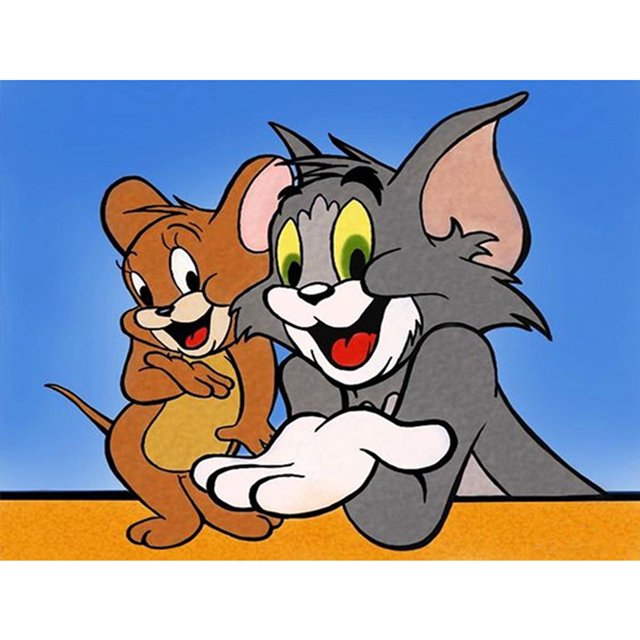 Cuadro de diamantes Wdftyju Tom y Jerry 40*30cm