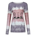 thumbnail image 4 of Hauts de Sortie pour Femmes, T-Shirt à Col Rond Patchwork Imprimé, Blouse Décontractée, Hauts d'Été pour Femmes en Liquidation, 4 of 7