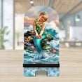 thumbnail image 3 of Mermaiden Princess of Sea Coastal Cell Phone Stand | Wood Mobile Tablet Holder Charging Station Organizer - 892074-DG, 3 of 11