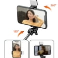 thumbnail image 4 of Selfie Stick, Portable Aluminum Alloy Selfie Sticks Tripod with Light, with Bluetooth Remote - 0.7m, 4 of 5