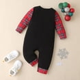 thumbnail image 4 of Body De Bebé Canastilla Onesies Para Niños Pequeños Niñas Navidad Algodón Manga Larga Estampado De Papá Noel Mono Mameluco Negro Odeerbi LM103-3507, 4 of 9