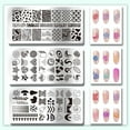 thumbnail image 3 of PH 6pcs Nail Stamp Plate Set Leopard Print Nail Art Stamping Plate Tree Texture Nail Art Stencils Stainless Steel Line Pattern Nail Image Plate for Women DIY Printing 4.7x2.3 inch Colorful, 3 of 7