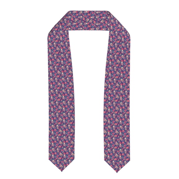 Fuzoiu Skull colorful flower daisy Print Graduation Sash,Graduation Stole,Unisex Adult Graduation Stole Shawl 91" Long,for Academic Commencements Shawl-Flattened