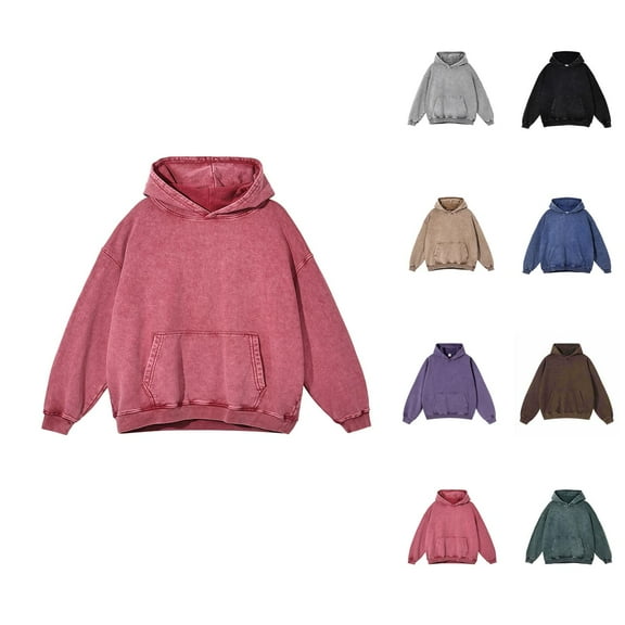 Oversized Hoodie Womens Hoodie Sweatshirt Casual Lightweight Zip Up Hoodie Women Distressed Women's Hoodie Oversized Washed Pullover Casual Streetwear Comfortable Soft Lined Sweatshirt For Women