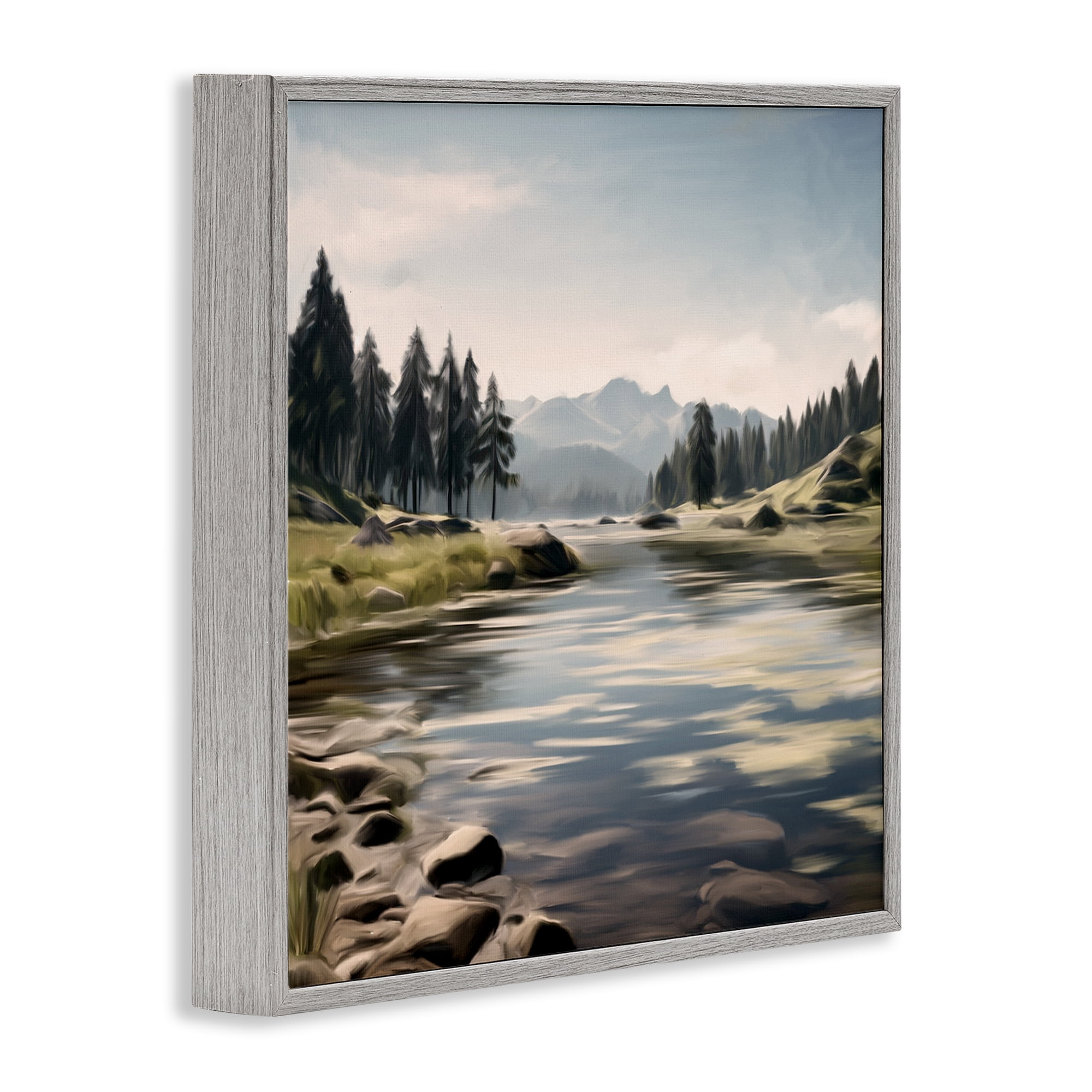 My Hideaway Pond Ripples Gray Framed Giclee Art, design by Kim Allen