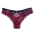 thumbnail image 4 of Ropa interior sexy de encaje con nalgas de melocotón para mujer, cintura baja hueca, tanga transparente de amor, negro sin costuras, 4 of 6