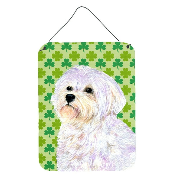 Carolines Treasures SS4412DS1216 Maltese St. Patricks Day Shamrock Portrait Wall or Door Hanging Prints 12WX16H
