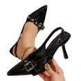 thumbnail image 4 of ShiShine Kitten Heels for Women Pointed Toe Pumps Low Heel Slingback Heels with Buckle Dress Shoes for Dating Party Working, 4 of 9