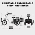 thumbnail image 4 of ACTBEST Electric Tricycle for Adults, 750W Motor 48V 15.6Ah Battery, 20" x 3.0" Fat Tire 3-Wheel Electric Bicycle, 7-Speed Step-Thru Electric Trike with Dual Suspension (White) with Mirror, 4 of 6