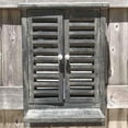 thumbnail image 3 of The Farmer's Market Country Style Rustic Window Mirror with Shutters, Deco Shelf, Sustainable Wood, Approx. 17 3/4 Inches High, Distressed Gray Wash, Vintage Style, Weathered, By WHW, 3 of 3