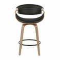 thumbnail image 2 of LumiSource Symphony 26 in. Wood Base Faux Leather Swivel Counter Stool - Set of 2, 2 of 9