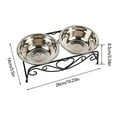 thumbnail image 2 of Pet Supplies Stainless Steel Double Feeding Bowl with Elevated Stand for Cats and Small Dogs Feeding Station, 2 of 8