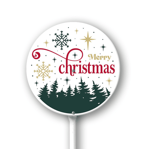 Eveokoki Christmas Decorations Outdoor Yard Sign Merry Xmas Aluminum Signs with Stakes for Winter Holiday Outside Yard Pathway Lawn Decor Supplies 9.2Inch