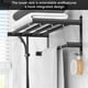thumbnail image 4 of Caximsy Barra De Toalla Ajustable Negra Para Montaje En Pared De Baño Toallero De Ducha Adhesivo De 17-30,7 Pulgadas Toalleros De Baño De Acero Inoxidable Para Inodoro Cocina Colgador De Toalla Doble, 4 of 5