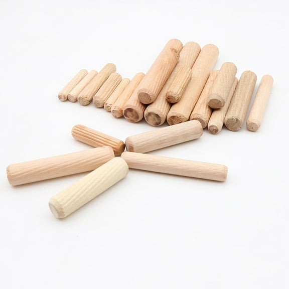 FRCOLOR 200 Pack 6x30mm Wood Dowel Straight Fluted Wooden Dowel For Furniture Crafts