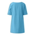 thumbnail image 4 of Women Casual Solid Irregular V Neck Short Sleeve Pockets Top Blouse Wide Stripe Shirt Short Sleeve Athletic Shirt Long Sleeve Cheer Shirt Women's Summer Shirts Small Long Sleeve Shirt Polyester Long, 4 of 4
