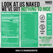 NAKED Mass - Vanilla Vegan Weight Gainer - 8Lb Bulk, GMO Free, Gluten Free, Soy Free & Dairy Free. No Artificial Ingredients - 1,230 Calories - 11 Servings