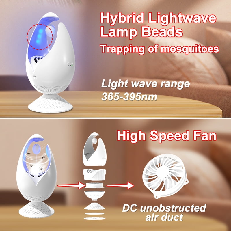 Mosquito Killer Lamp - Environmentally Friendly Household Dining Room Triple Anti-Escape Inhaled Mosquito Killer Lamp Mosquito Catching Lamp Black+White