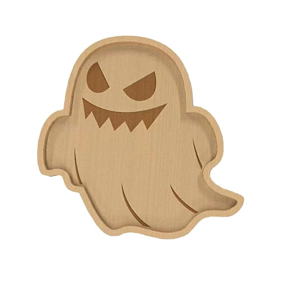 KUHBRCA Halloween Charcuterie Board Ghost Shaped Wooden Serving Platters Tray Cute Snack Plate Cheese Board for Home Party Tableware B
