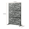 thumbnail image 3 of KFFKFF Metallic Seclusion Panel, Dimensions 47" Height x 72" Width, Exterior Seclusion Screens & Boards, Tri-Panel Ornamental Garden Metal Seclusion Barrier for Terrace Patio Indoor Space in Black, 3 of 9