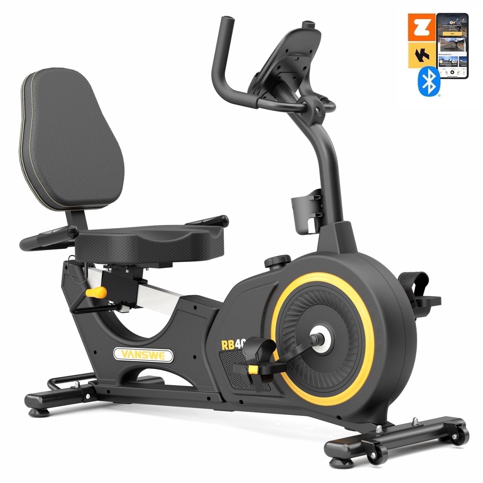 Vanswe Recumbent Exercise Bike , 400 lbs Heavy Duty Stationary Bike for Home Cardio Workout