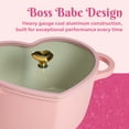 thumbnail image 5 of Paris Hilton 4.6 Quart Heart-Shaped Dutch Oven Pot with Lid, Clean Ceramic™ Nonstick Coating & Silicone Rim Glass Lid, Pink, 5 of 10