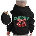thumbnail image 3 of Tiijoy Toddler Girls Graphic Hoodie Cherry Bow Print Cozy Hooded Sweatshirt, Sizes 4-5T, 3 of 4