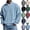 Blue, variant on Hvogkswy Lightweight Jackets for Men Solid Loose Waffle-Knit Zip Up Collared Jacket Fall Casual Comfy Travel Hiking Sports Jacket