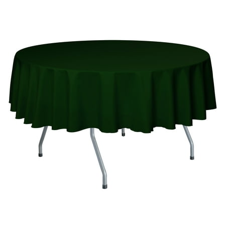 

Ultimate Textile (3 Pack) 72-Inch Round Polyester Linen Tablecloth - for Wedding Restaurant or Banquet use Hunter Green
