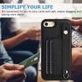 thumbnail image 2 of Nalacover Wallet Case for iPhone 7/iPhone 8/iPhone SE 2020/iPhone SE 2022, Business PU Leather Unique Design Wristband Kickstand Credit Card Holder Slots Shockproof Scratch Resistant Phone Case,Black, 2 of 6
