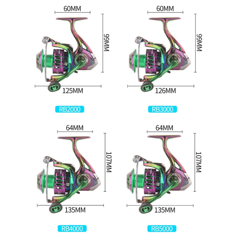 Spinning Reel 10KG Max Drag Fishing Reel 5.2:1 Ratio Lightweight Metal Spool