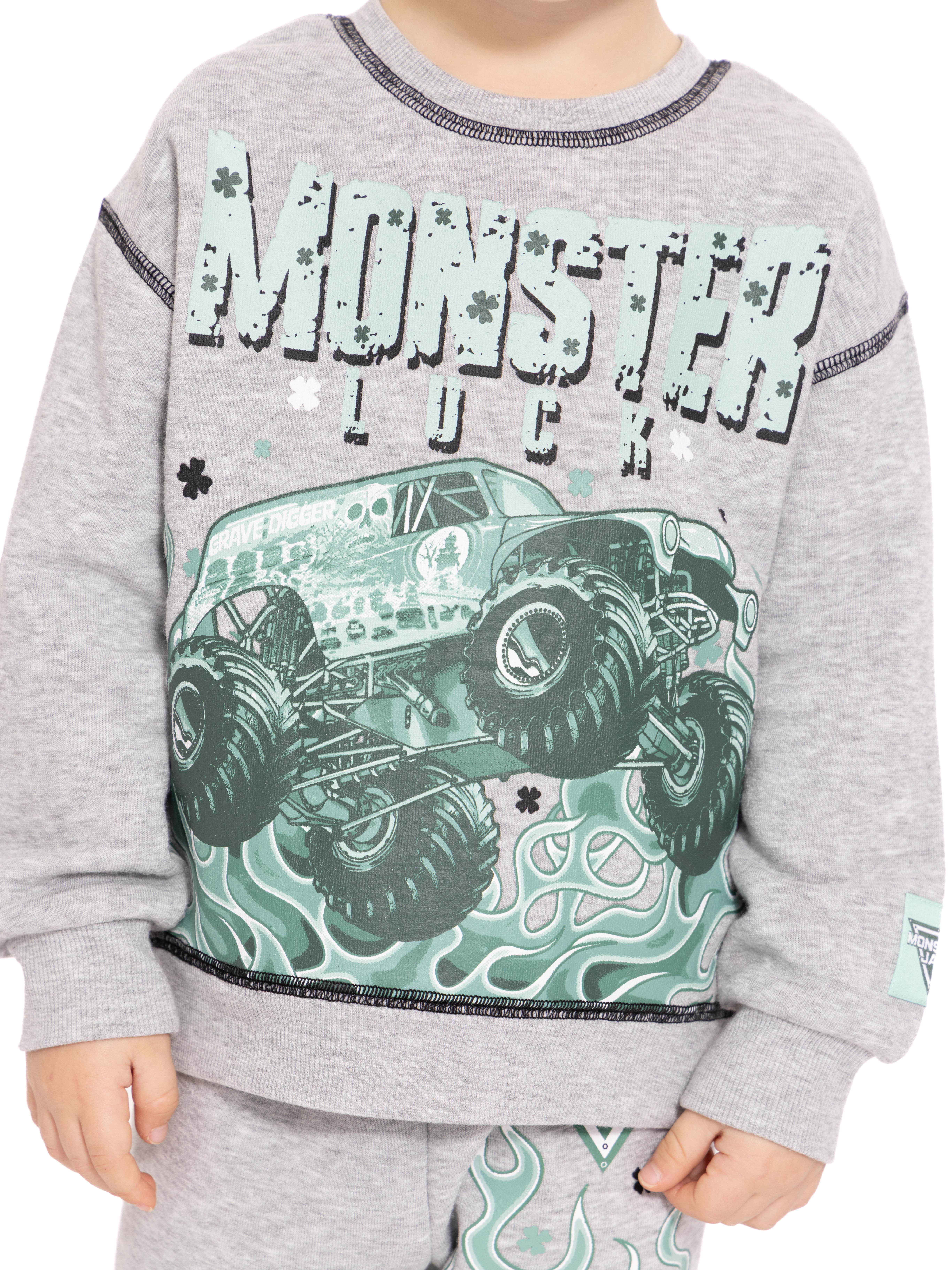 St Patrick’s Day Monster Jam Toddler Boys Graphic Sweatshirt and Sweatpants Set, 2-Piece, Sizes 12M-5T