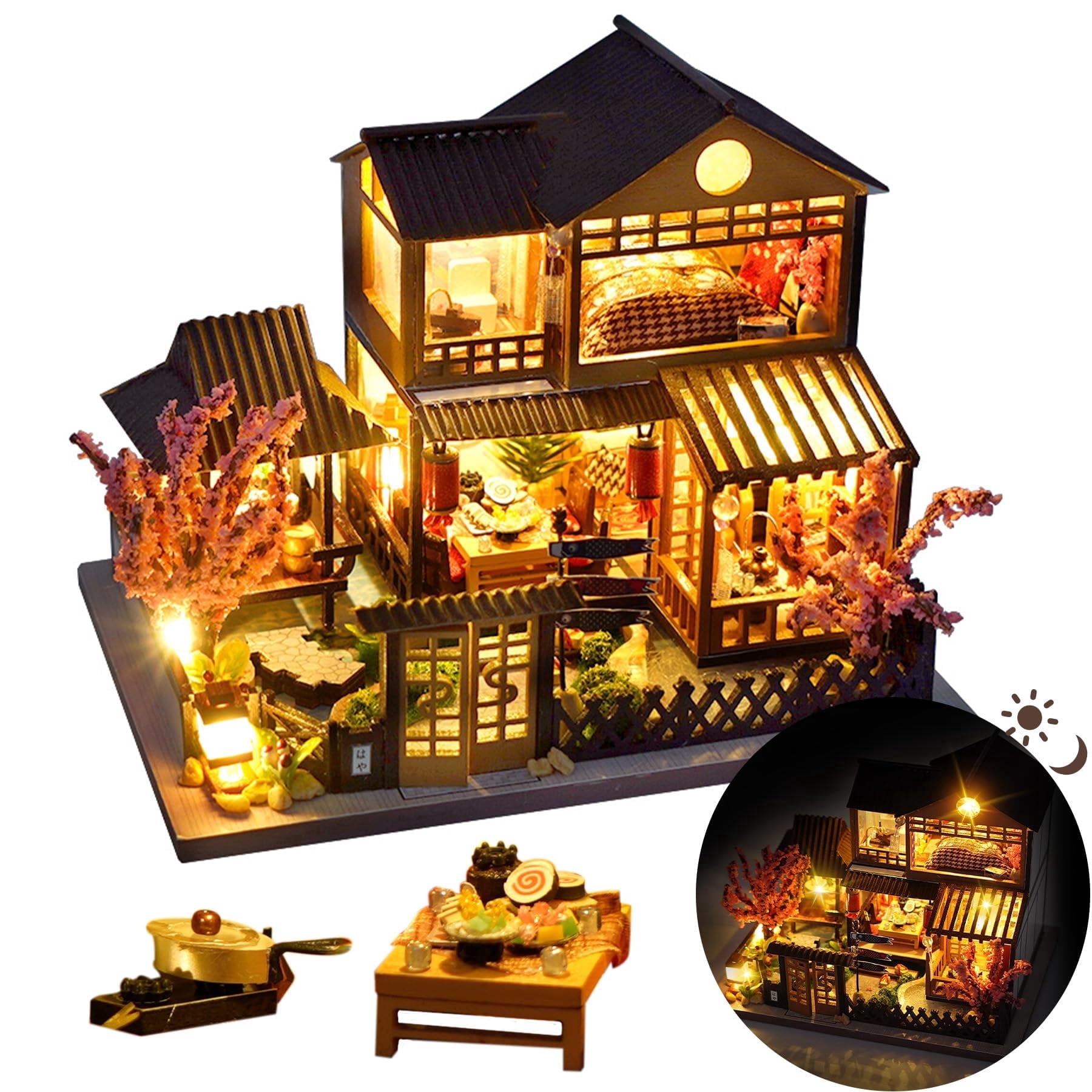 Book Nook Kit, 3D Wooden Puzzle DIY Miniature House Kit for Adults, Bookshelf Insert Book Nook for Birthday Gift