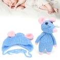 thumbnail image 4 of Trajes de fotos infantiles traje de fotografía de bebé hecho a mano lindo con muñeco de sombrero para cumpleaños para fiesta, 4 of 8