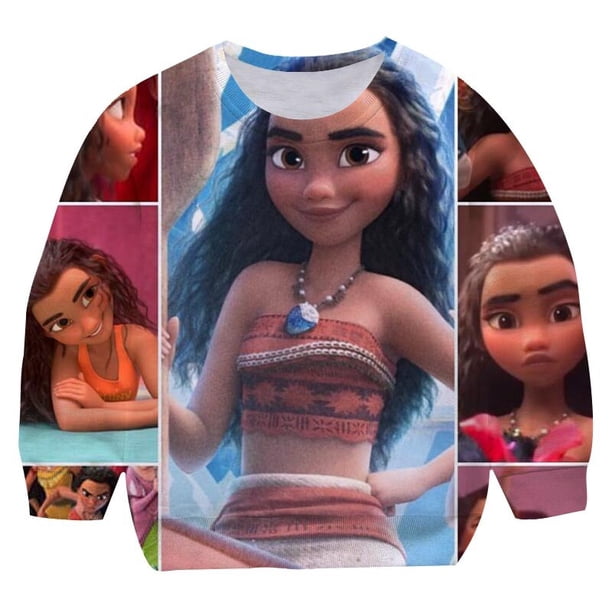 Sudaderas holgadas de princesa de Disney para niñas, jersey de manga larga con estampado de algodón en 3D, Tops para adolescentes, sudaderas con capucha de moda para niños 12T Gao Jinjia LED