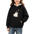 thumbnail image 2 of DJDLJWCJ Big Girls Halloween Hoodie Loose Fit Long Sleeve Pullover Stretch Soft Casual Tops Black Size 7, 2 of 10