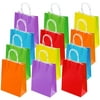 by 30 Pieces Birthday Gift Paper Kraft Bags Party Favor Bags Goody Paper Bags Rainbow Colors with Handle for Birthday, Shopping, Wedding