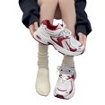 thumbnail image 5 of Domzle Womens Chunky Fashion Sneakers Casual Sports Shoes Mesh Breathable Athletic Gym Workout Tennis Shoe Platform Thick Walking Shoes Red 38, 5 of 6