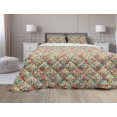 thumbnail image 1 of Floral Comforter & Sham Bedding Set, Repetitive Singing Birds Flowers Cartoon Like Print, 3 pcs Duvet Set Microfiber Filling Quilt, 5 Sizes, Multicolor, by Ambesonne, 1 of 4