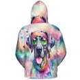 thumbnail image 2 of Hippie Great Dane Portrait Watercolor Tie-Dye Vintage Styles All Over Print 3D Hoodie Unisex Merch Hoodies Danes Dog Lover Gifts - 00014, 2 of 6