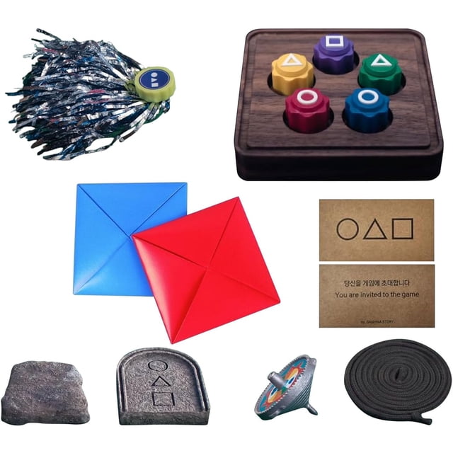 Korean Folk Game Set (Korean Traditional Play Game)- Gong-gi,Jebi chagi,Biseokchigi, DDAKJI, Family Travel Games