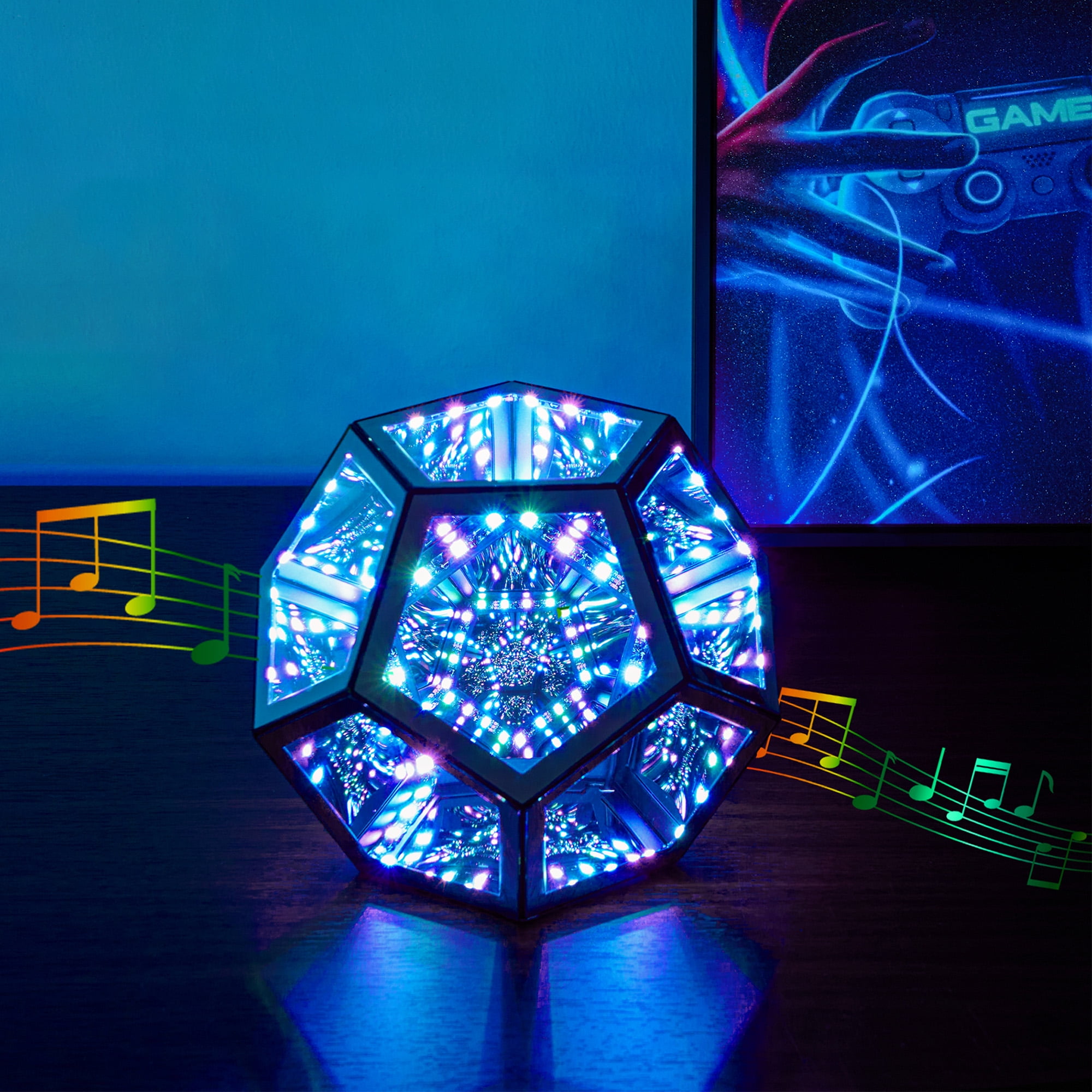 Lamp Depot Infinity Dodecahedron Color-Changing Table Lamp LED Art Mood Lamp Desktop Night Light Christmas Gift w/ Remote and APP Control