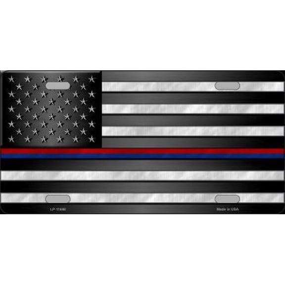 First Responder American Flag Metal License Plate