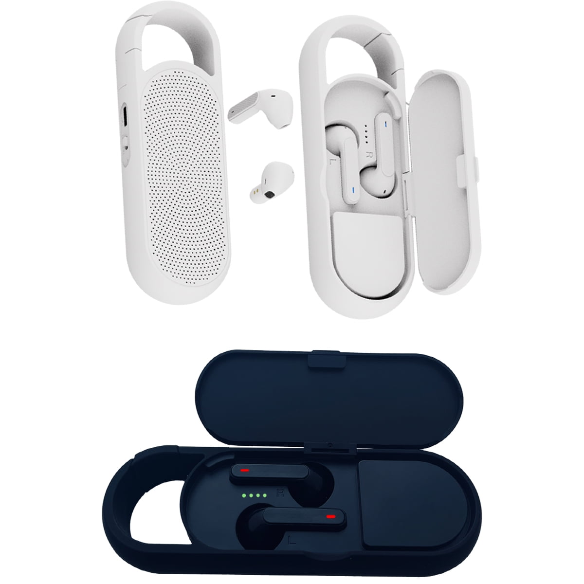 Zunammy 2 in 1 True Wireless Earbuds with Bluetooth Speaker - White