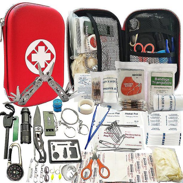 Kit de exterior portátil Kit de viaje para coche al aire libre rojo