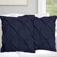 thumbnail image 1 of Egyptian Cotton Euro Sham 16X16 Size Pillow Covers Pinch Pleated 600 Thread Count Sateen Ultra Soft Long Stable Cotton Comfortable Bed Pillow Cover (Set of 2, Navy Blue), 1 of 5
