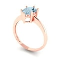 thumbnail image 2 of Solitaire Engagement Ring for Women - 1.5ct Natural Aquamarine in 18K Rose Gold Promise Ring, 2 of 6