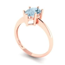 1.5ct pear cut blue Zircon 18k rose gold Bridal Wedding Engagement Promise Anniversary Ring for Women size 7