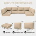 thumbnail image 6 of Pakunoda 14 Pieces Outdoor Replacement Cushions, 5” High-Density Foam Sectional Cushions Couch, 6 Seat Patio Conversation Sets for Rattan Wicker, Liner&Cover, Sand, 6 of 7