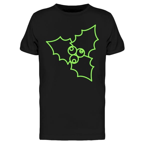 Neon Christmas Holly With Berry T-Shirt Men -Image by Shutterstock, Male XX-Large